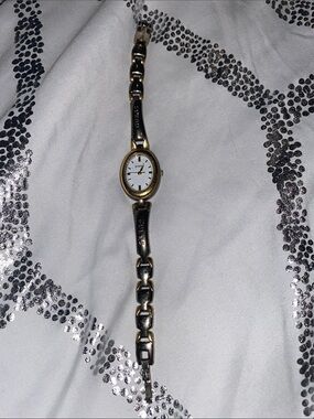 Guess Two-Tone Gold and Silver Oval Bracelet Watch